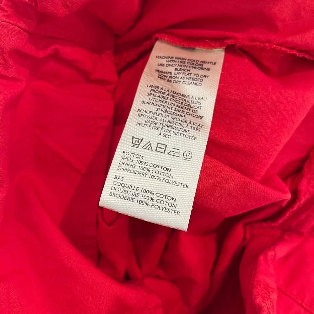 Free People How Sweet Shorts Red High Rise Pleated Eyelet Boho Festival MEDIUM - Picture 6 of 10